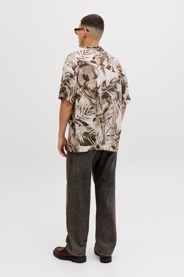 Jack & Jones Camisa relaxed fit em viscose cru