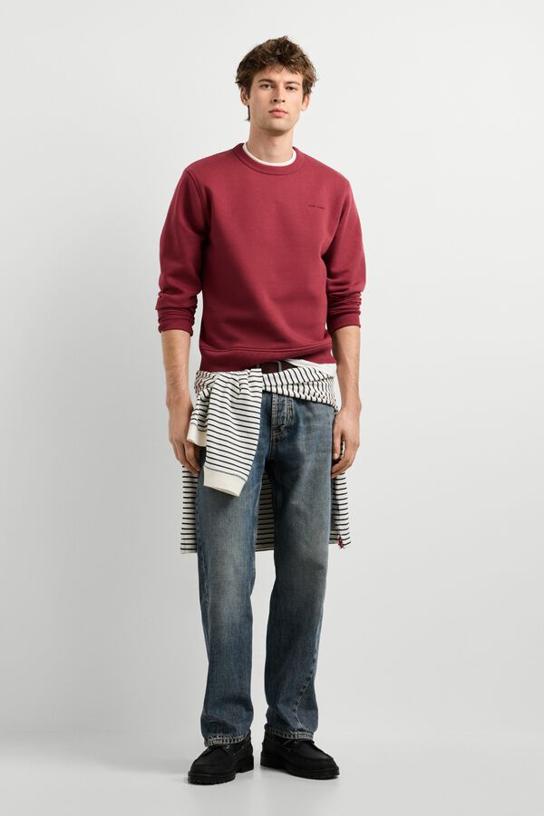 Pepe Jeans Sweatshirt com logo gola redonda vermelho