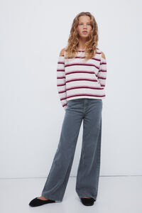 Springfield Kids T-shirt feminina de chenille com ombros descobertos