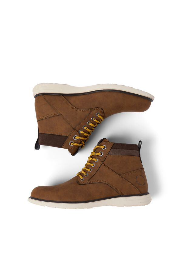 Jack & Jones Botins com atacadores de biqueira redonda cru