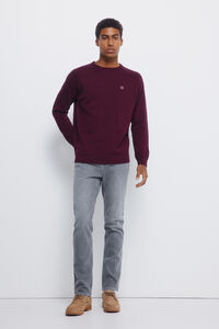 Springfield Calça jeans cinza slim fit com lavagem média