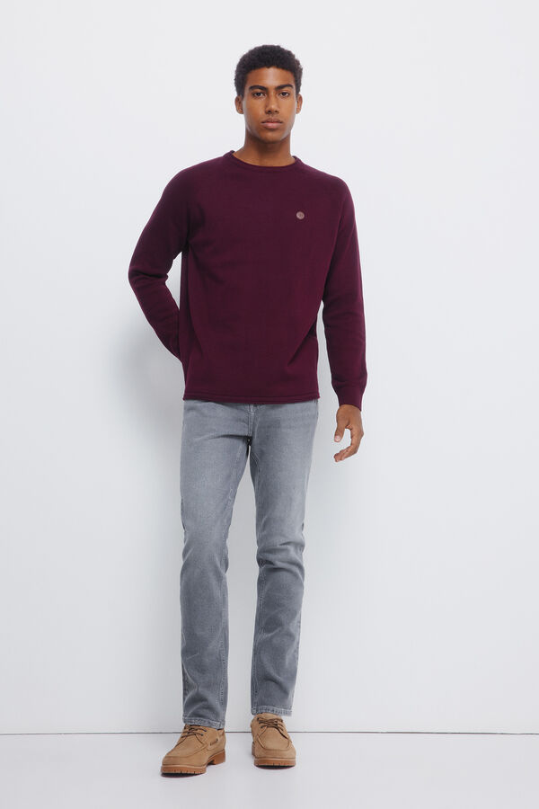 Springfield Calça jeans cinza slim fit com lavagem média cinzento