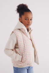 Springfield Kids Colete acolchoado estampado de menina branco