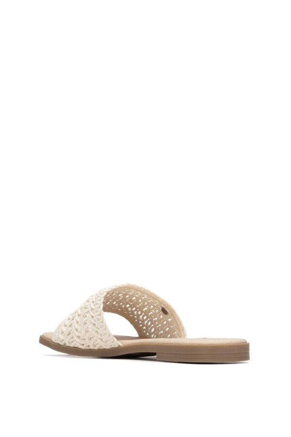 XTI Sand&aacute;lia rasa em macram&eacute; branco