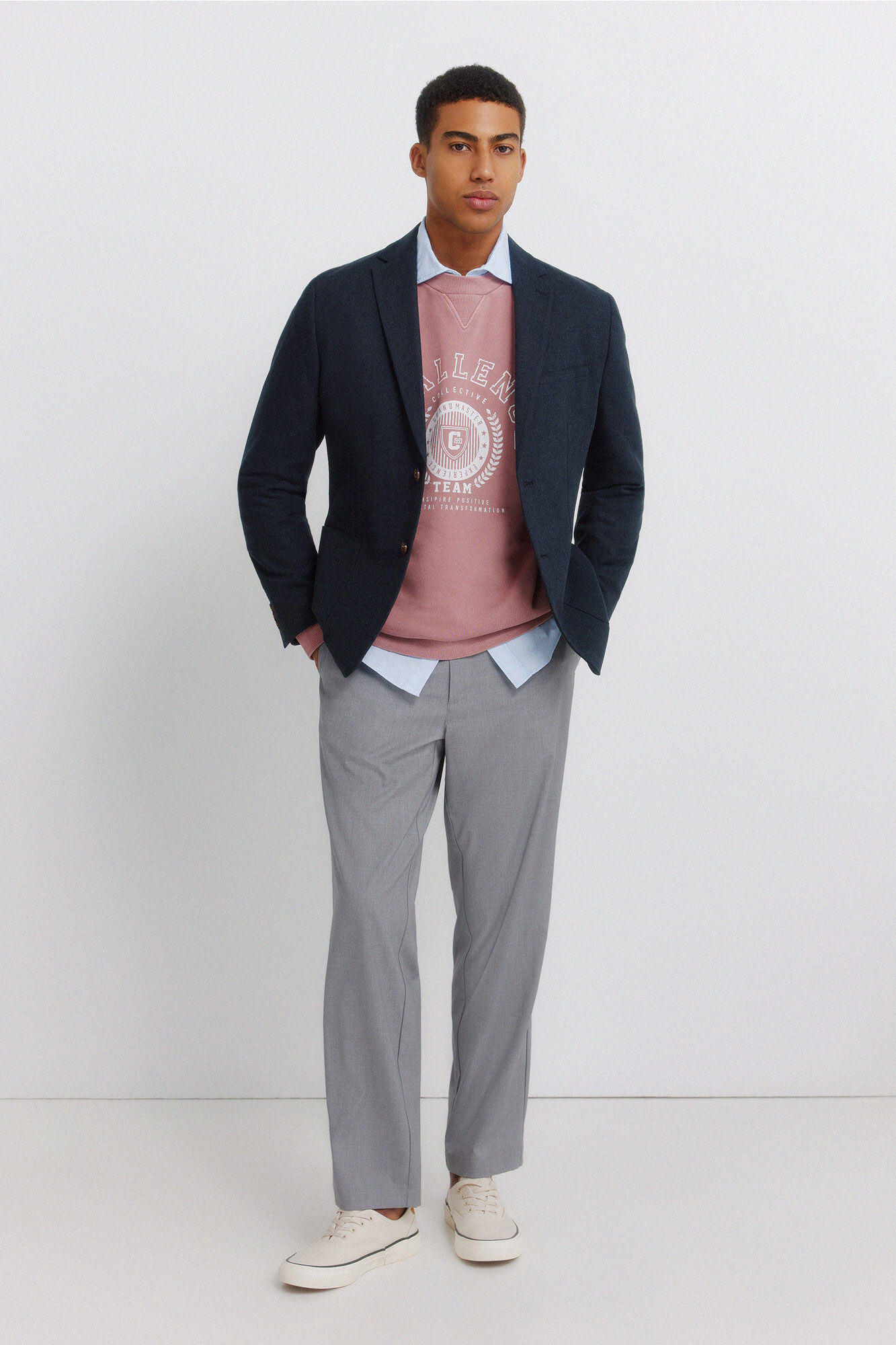 Springfield Blazer em linho e algod&atilde;o