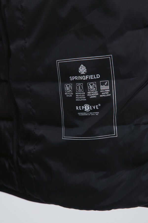 Springfield Casaco acolchoado com capuz preto