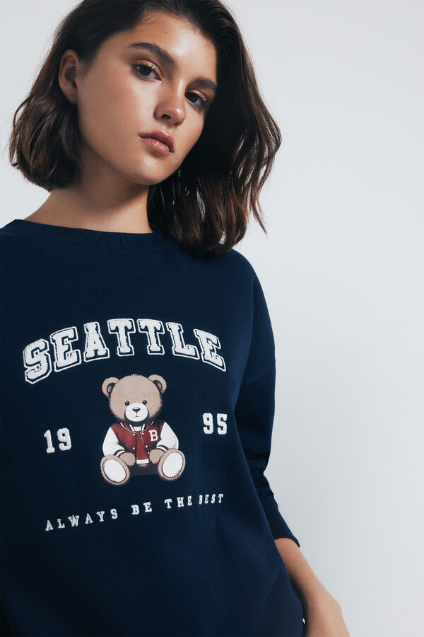 Springfield Sweatshirt com estampa urbana azul