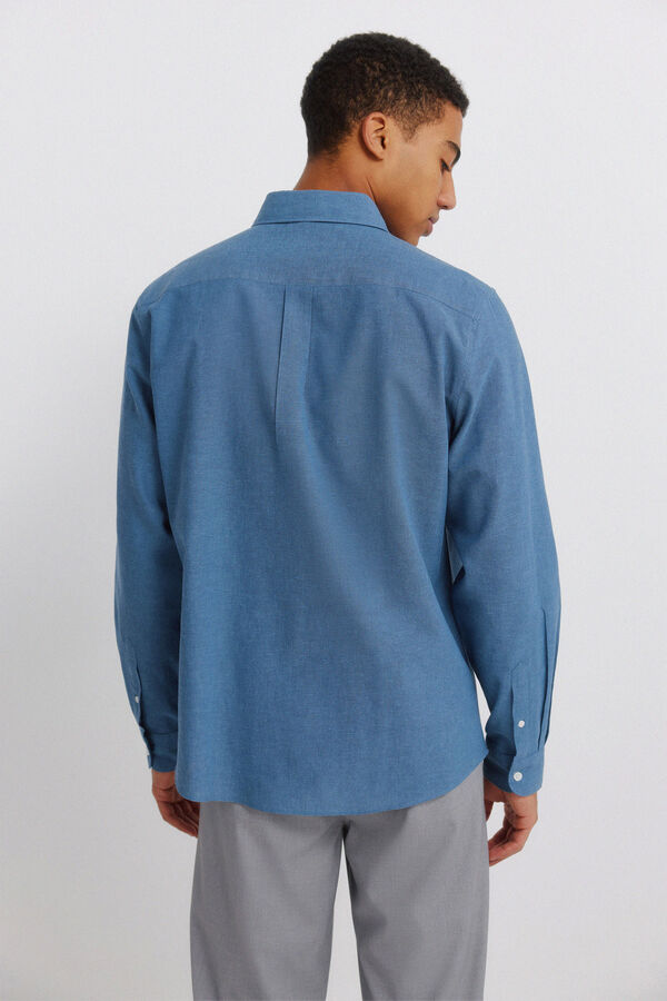 Springfield Camisa em linho azul