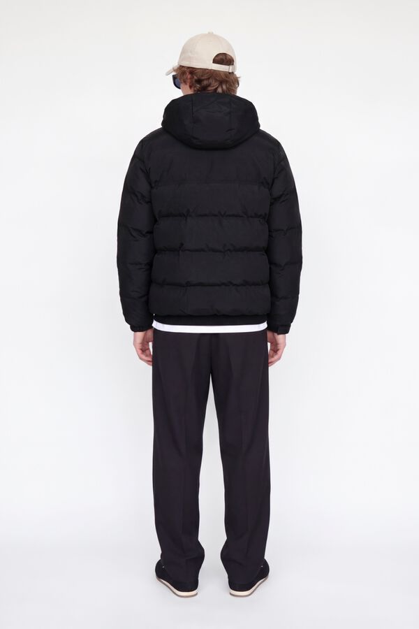 Jack & Jones Blus&atilde;o puffer com capuz preto