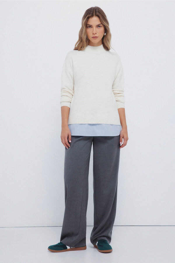 Springfield Camisola Perkins com gola combinada azul