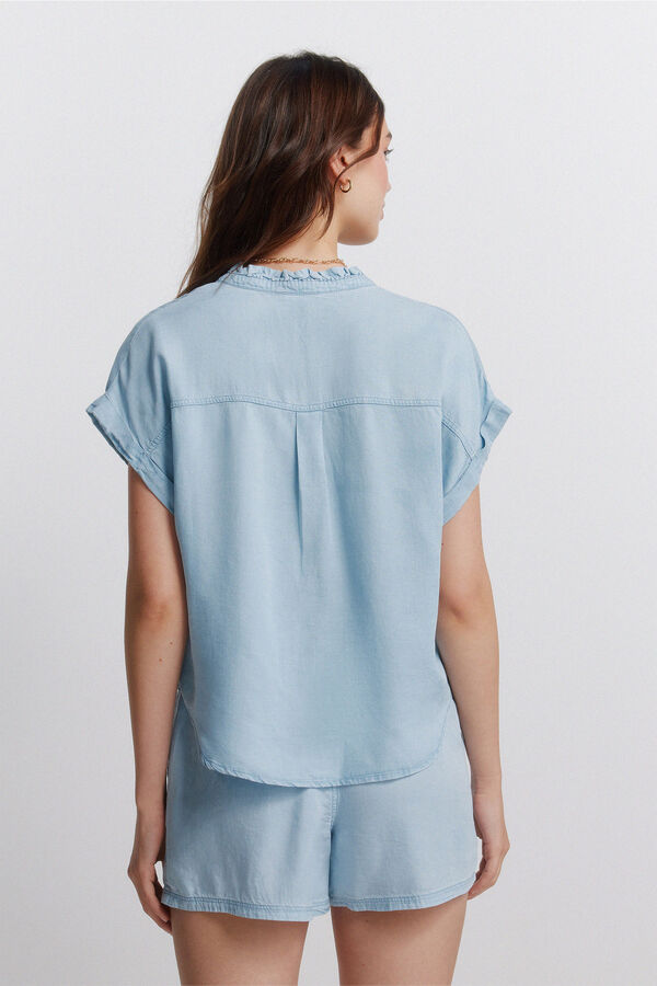 Springfield Blusa de ganga gola mao azul