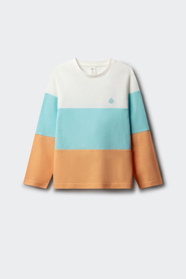 Springfield Kids T-shirt manga comprida b&aacute;sica para menino bege