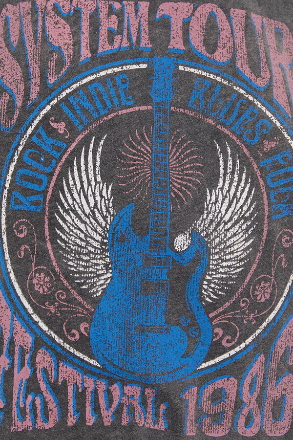 Systemaction T-shirt posicional de guitarra cinzento