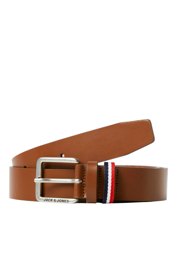Jack & Jones Cinto bandeira de couro cru