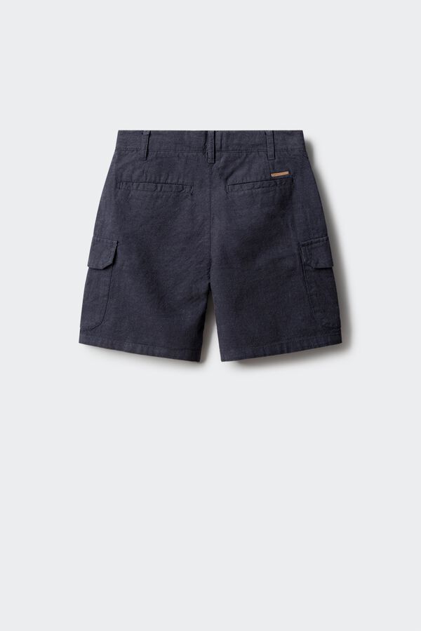 Springfield Kids Bermuda cargo em linho para menino azul
