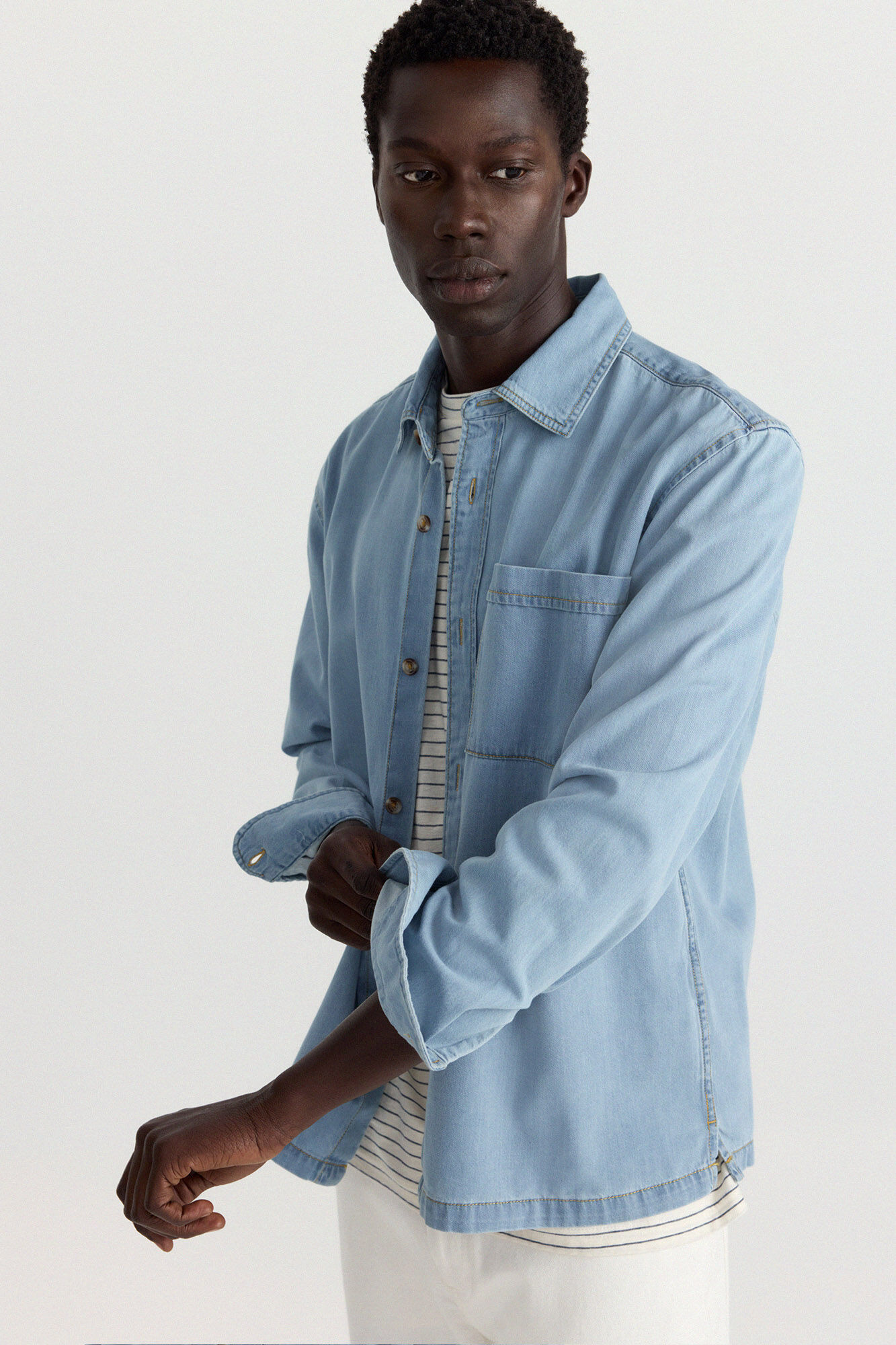 Springfield Camisa jeans overshirt fit