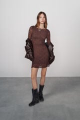 High Spirits Vestido Asym castanho