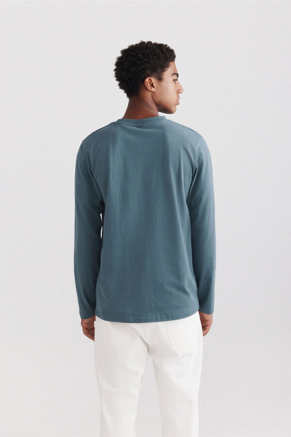 Springfield Camisola b&aacute;sica de manga comprida e macia azul