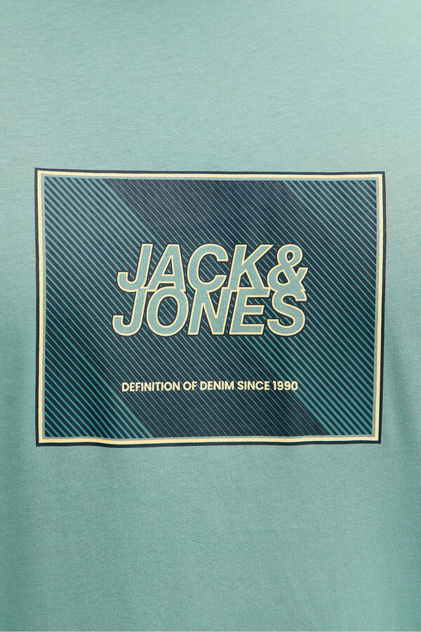 Jack & Jones PLUS T-shirt logo quadrado azul