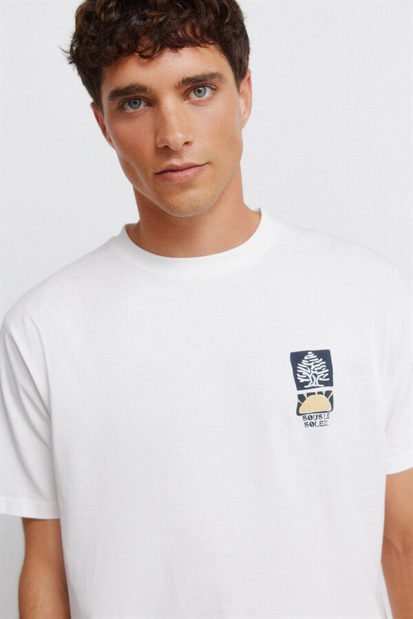 Springfield T-shirt com logo Springfield collage branco