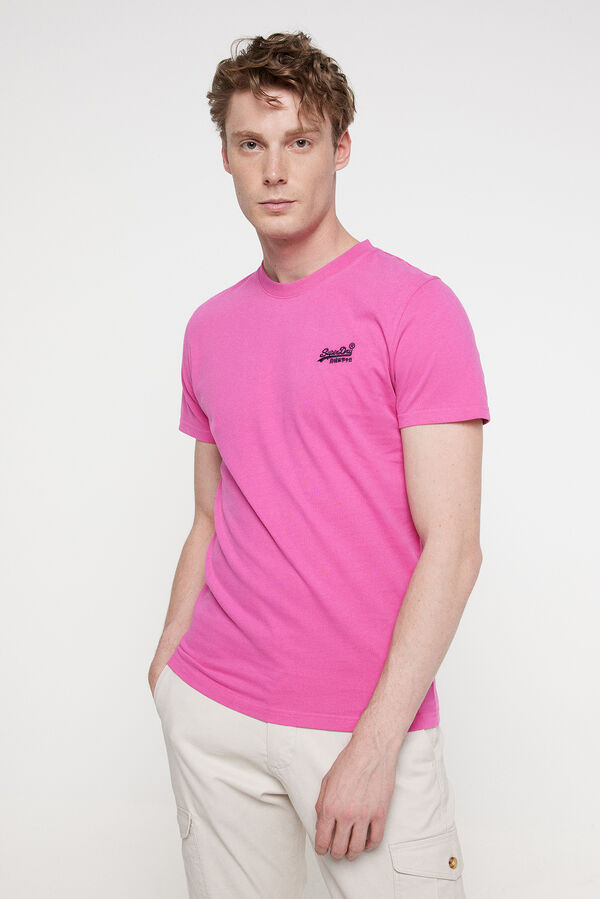 Springfield T-shirt de algodão orgânico com logótipo Essential rosa