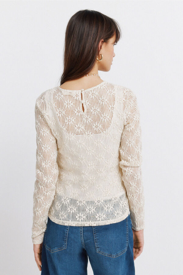 Springfield T-shirt manga comprida em malha castanho