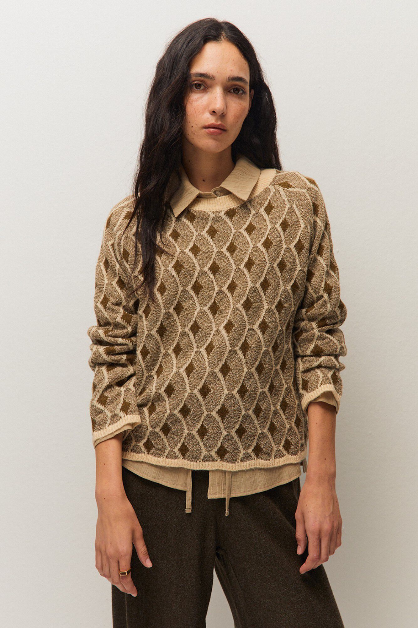 Systemaction Camisola gola redonda jacquard