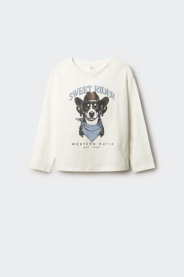 Springfield Kids Camiseta manga comprida para cachorro bege
