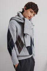 Springfield Camisola de fantasia com padrão de diamante azul