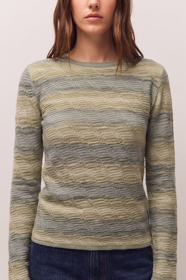 Systemaction Camisola gola redonda jacquard verde