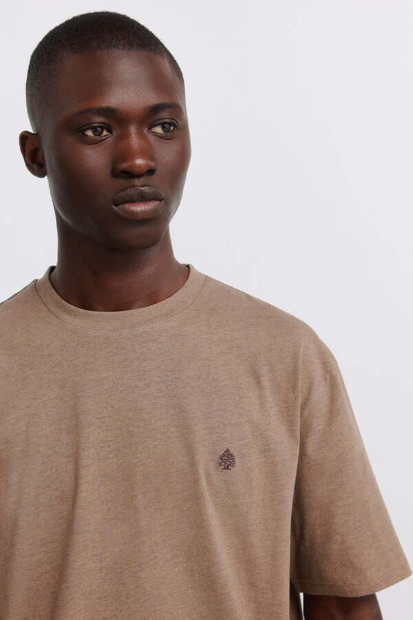 Springfield T-shirt b&aacute;sica em viscose cru