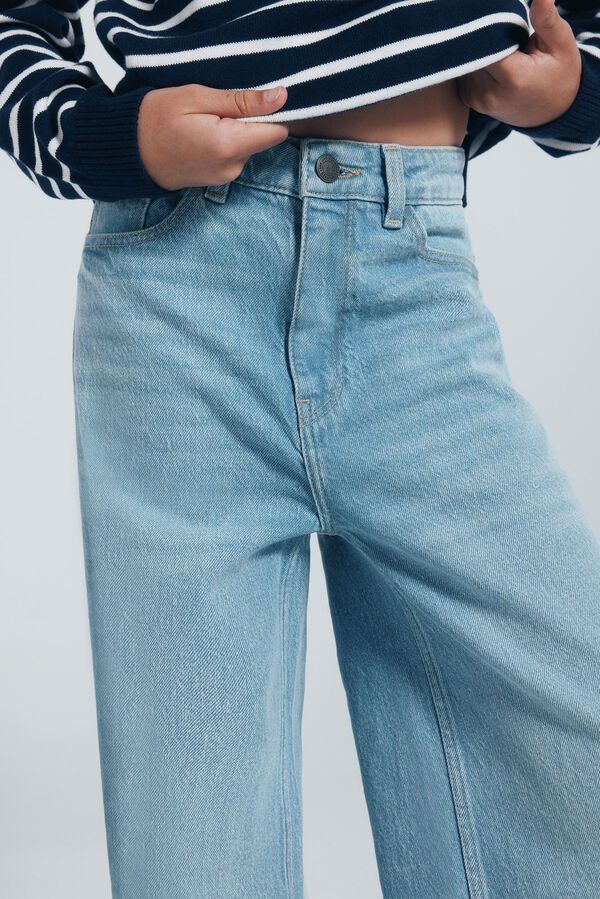 Springfield Kids denim jeans culotte para meninas azul