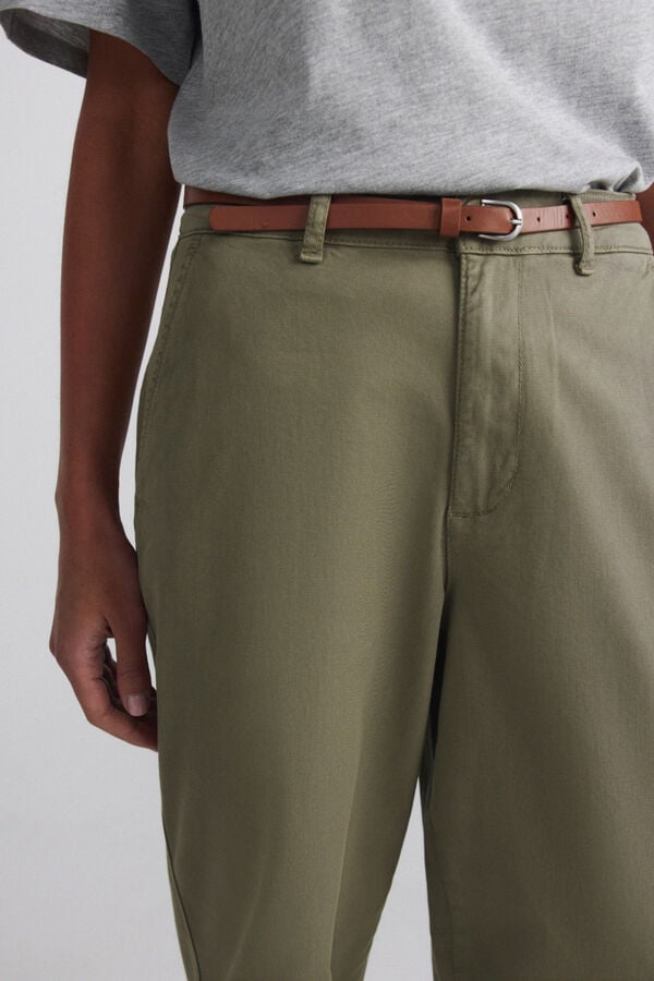 Springfield Cal&ccedil;as chino com cinto Caqui escuro