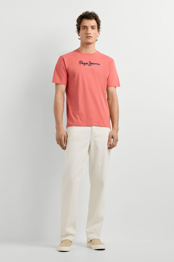 Pepe Jeans T-shirt de manga curta com logo borgonha