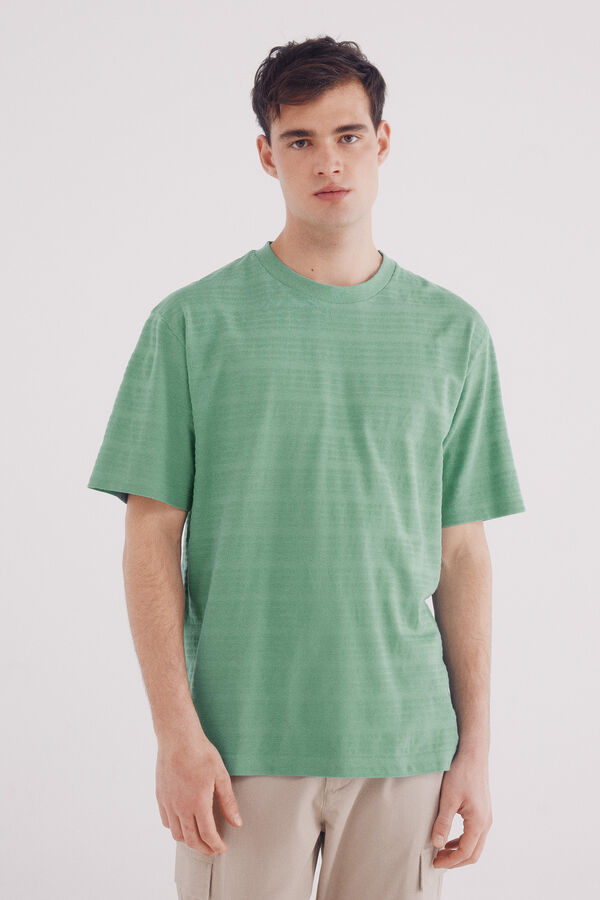 Springfield T-shirt risca piqué verde