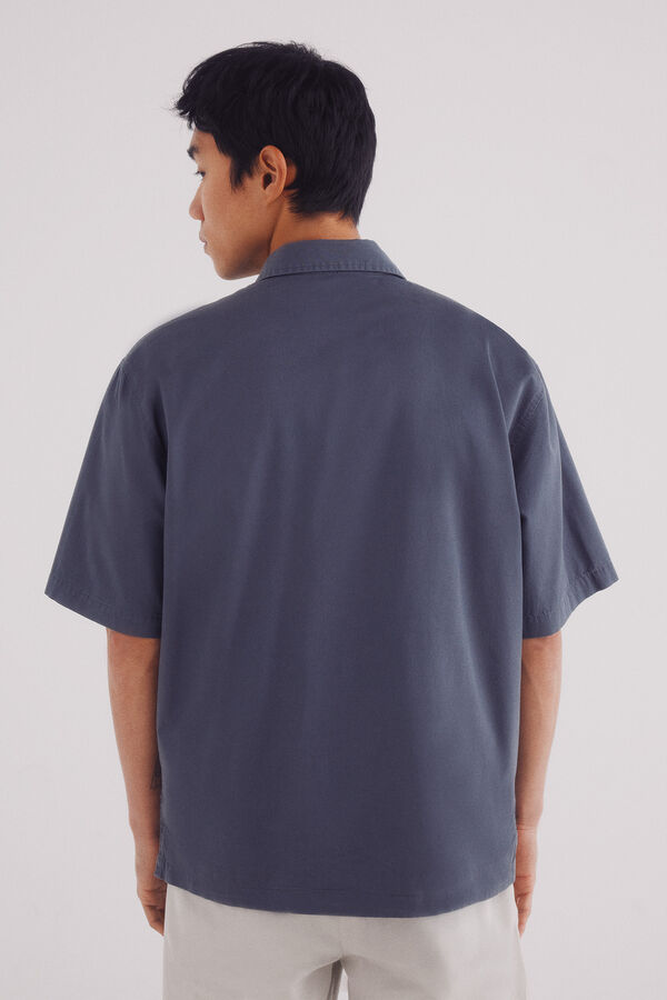 Springfield Camisa de manga curta tencel azul