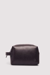 Springfield Bolsa de higiene casual com efeito pele marrom castanho