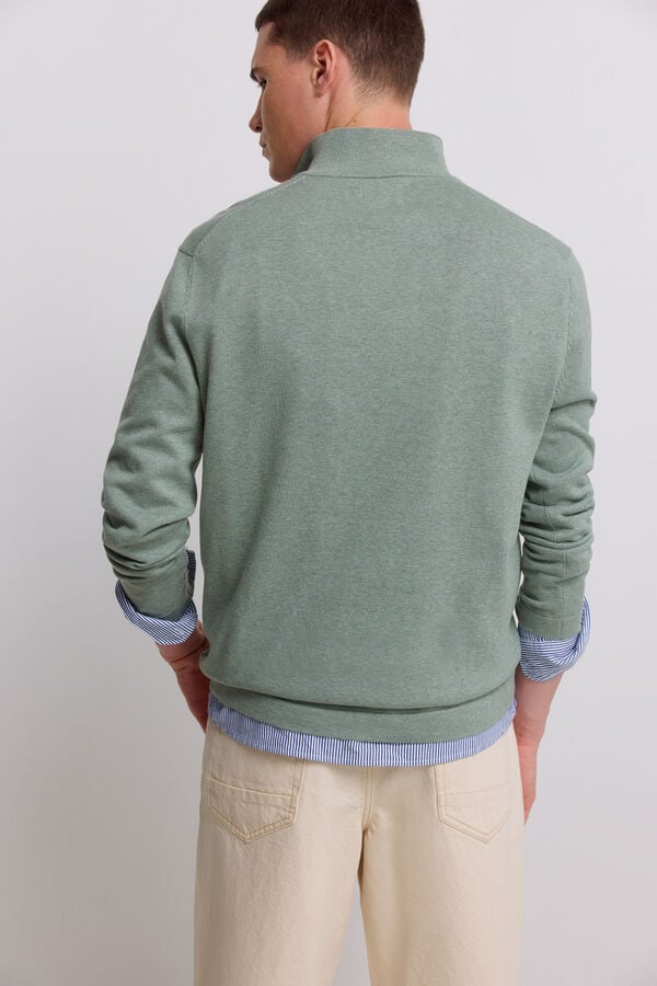 Springfield Basic funnel neck jumper green