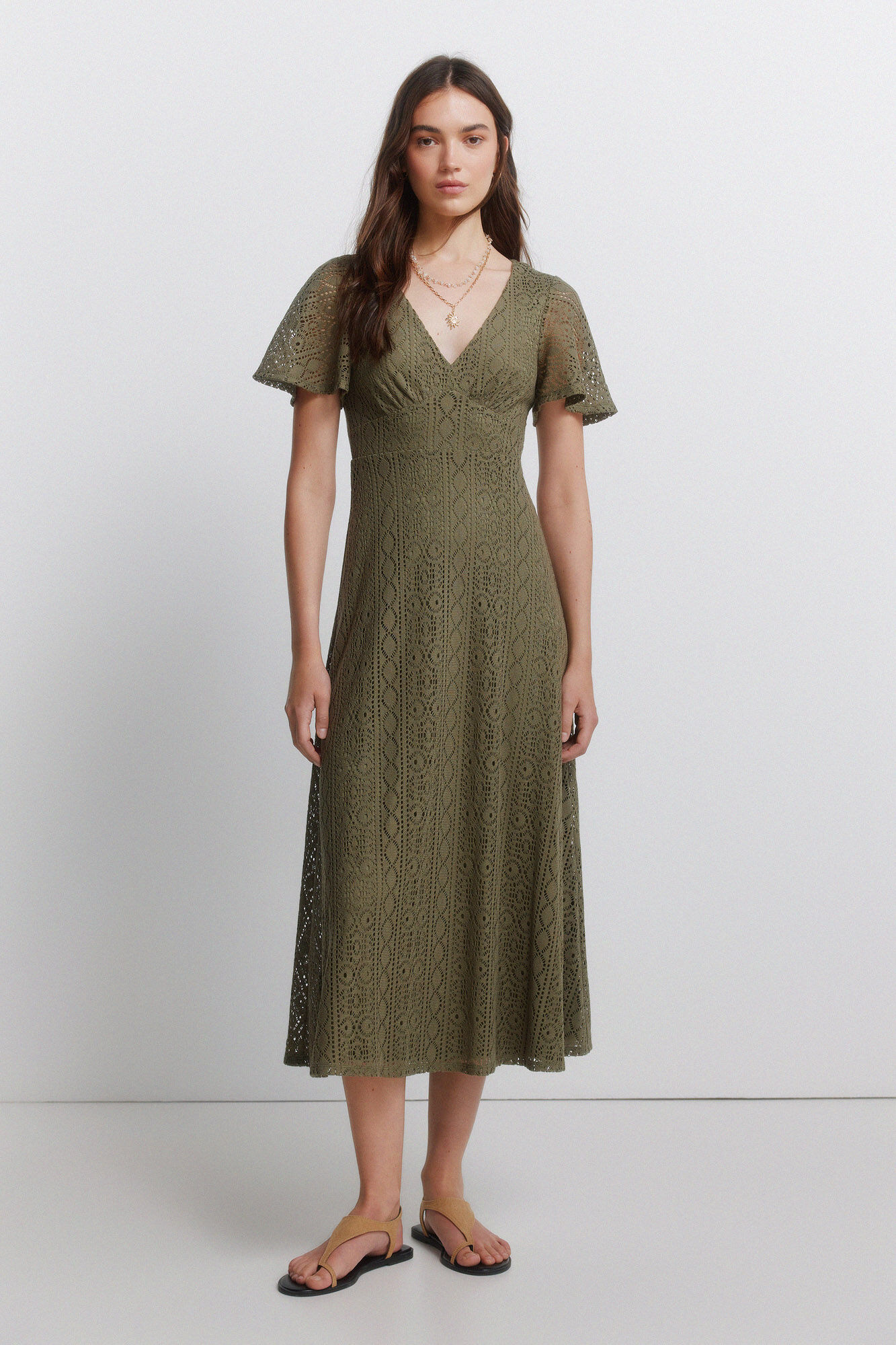 Springfield Vestido midi bordado