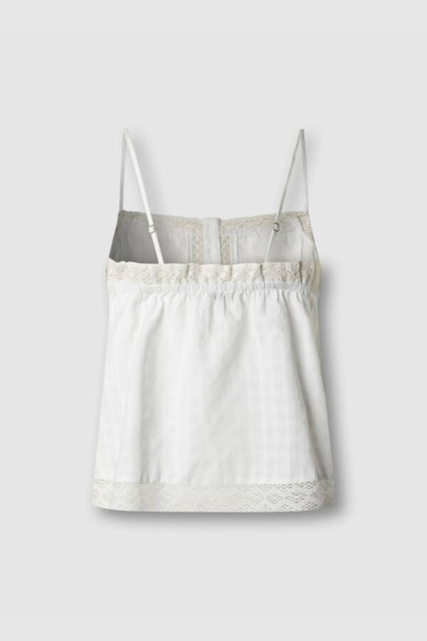 Pepe Jeans Top de al&ccedil;as ajust&aacute;vel branco