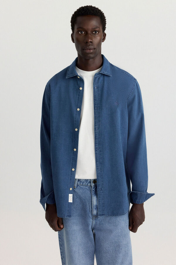 Springfield Camisa oxford de ganga azul