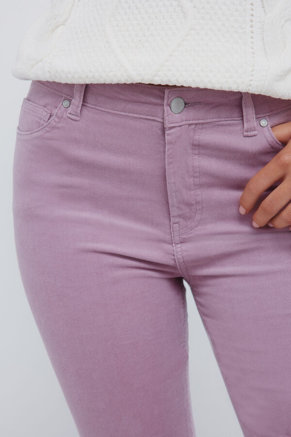 Springfield Calças flare de veludo cotelê rosa