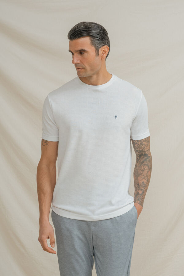 Celopman Camiseta cuadrill&eacute; blanco