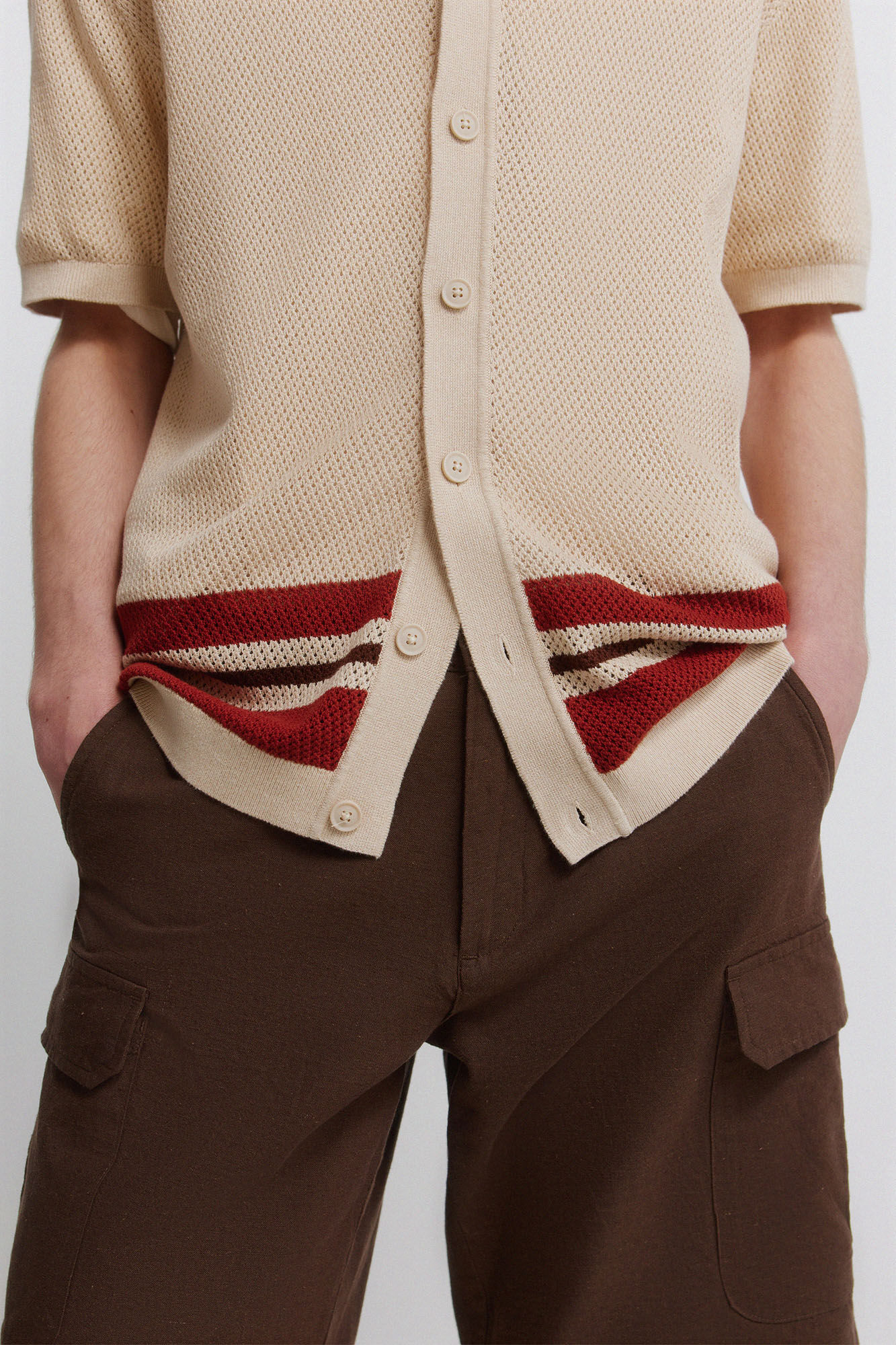 Springfield C&aacute;rdigan estructura rayas posicionales