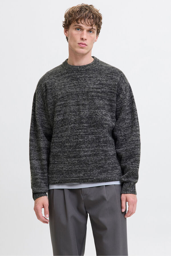 Jack & Jones Camisola básico de malha cinzento
