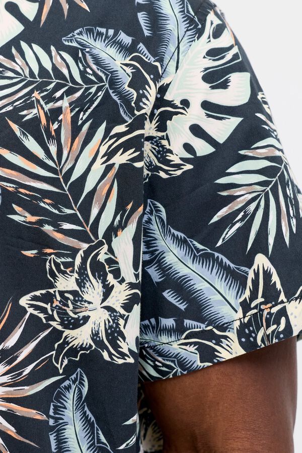 Jack & Jones PLUS Camisa resort estampado tropical preto