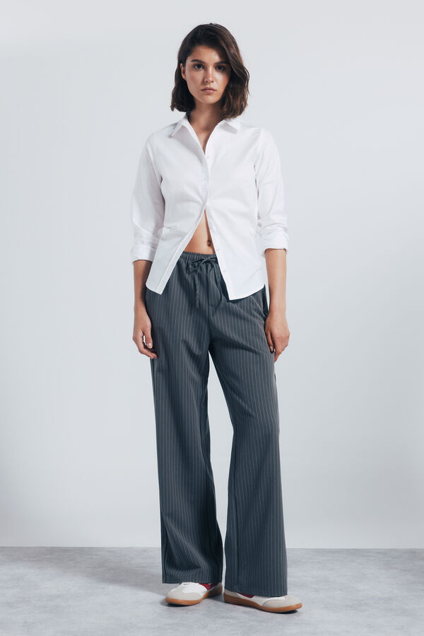 Springfield Camisa de algodão Oxford branco