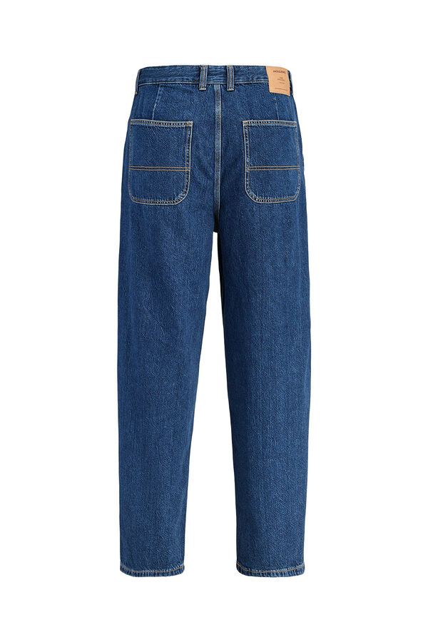 Jack & Jones Jeans baggy cintura alta em algod&atilde;o azul