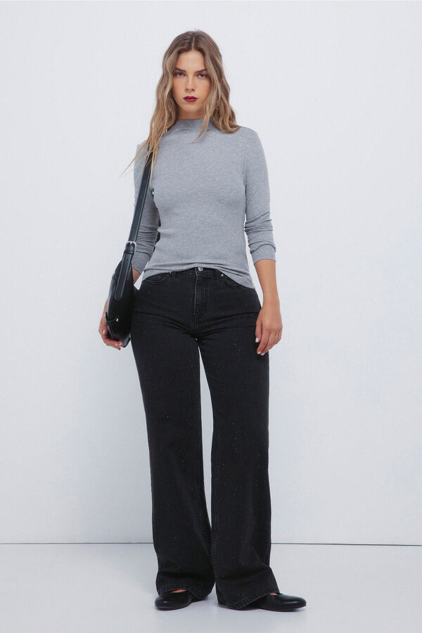 Springfield T-shirt com strass cinzento