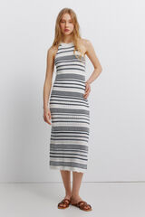 Springfield Vestido pointelle gola halter bege